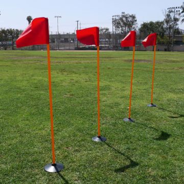 Weighted Rubber Base Corner Flags - Set of 4